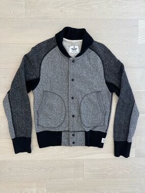 Reigning Champ Contrast Panel Knit Varsity Jacket In Heavy Terry - Size XS